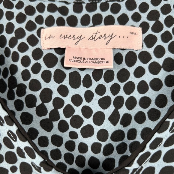 Soft & flared sleeveless blouse, 2XL, blue, black pattern, flowy Animal Print - Picture 5 of 5